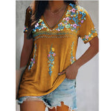 Boho Print V-Neck T-Shirt