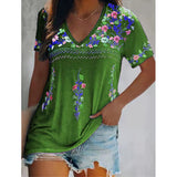 Boho Print V-Neck T-Shirt