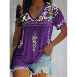 Boho Print V-Neck T-Shirt