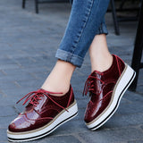 Leather Brogue Platform Shoes
