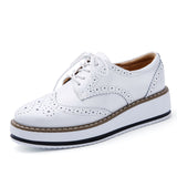 Leather Brogue Platform Shoes