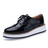 Leather Brogue Platform Shoes