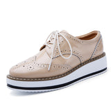 Leather Brogue Platform Shoes