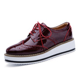 Leather Brogue Platform Shoes