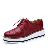 Leather Brogue Platform Shoes