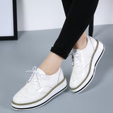 Leather Brogue Platform Shoes