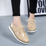 Leather Brogue Platform Shoes