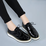 Leather Brogue Platform Shoes