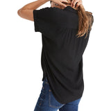 Button Down V-Neck Loose Tops