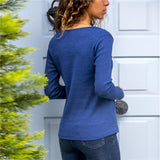 Casual Long Sleeve V Neck T-Shirt