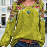 Casual Loose Embroidered Top