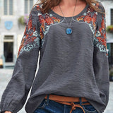 Casual Loose Embroidered Top