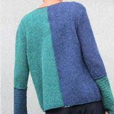 Casual Color Block Knit  Button Cropped Cardigan