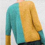 Casual Color Block Knit  Button Cropped Cardigan