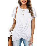 Casual Solid O-Neck Bufferfly T-shirt