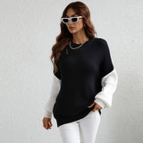 Colorblock Crew Neck Oversized Sweater