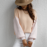 Colorblock Crew Neck Oversized Sweater