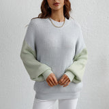 Colorblock Crew Neck Oversized Sweater