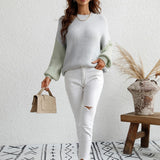 Colorblock Crew Neck Oversized Sweater