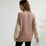 Colorblock Crew Neck Oversized Sweater