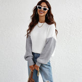 Colorblock Crew Neck Oversized Sweater