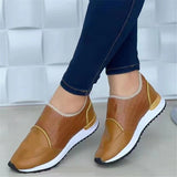 Colorblock Round Toe Flat Loafers
