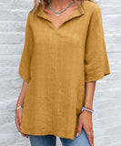 Cotton Pullover V-neck Shirt