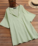 Cotton Pullover V-neck Shirt