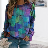 Crew-neck Paneled Long-sleeve Sweater