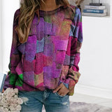 Crew-neck Paneled Long-sleeve Sweater