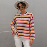 Crewneck Multicolored Striped Sweater