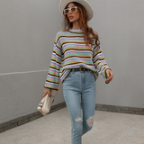 Crewneck Multicolored Striped Sweater