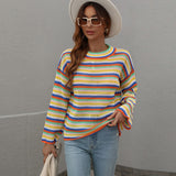 Crewneck Multicolored Striped Sweater