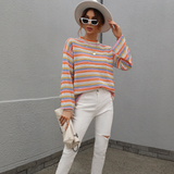 Crewneck Multicolored Striped Sweater