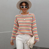 Crewneck Multicolored Striped Sweater