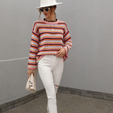 Crewneck Multicolored Striped Sweater