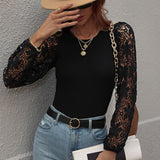 Cutout Sleeve Crew Neck Sweater