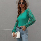 Cutout Sleeve Crew Neck Sweater