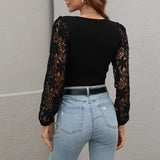 Cutout Sleeve Crew Neck Sweater
