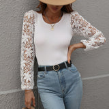 Cutout Sleeve Crew Neck Sweater