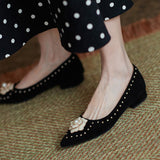 Camellia Leather Flats