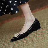 Camellia Leather Flats