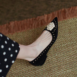Camellia Leather Flats