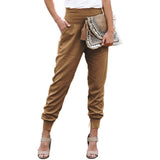 Elastic Waist Casual Cropped Pants