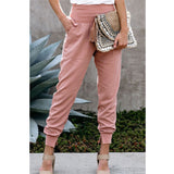 Elastic Waist Casual Cropped Pants