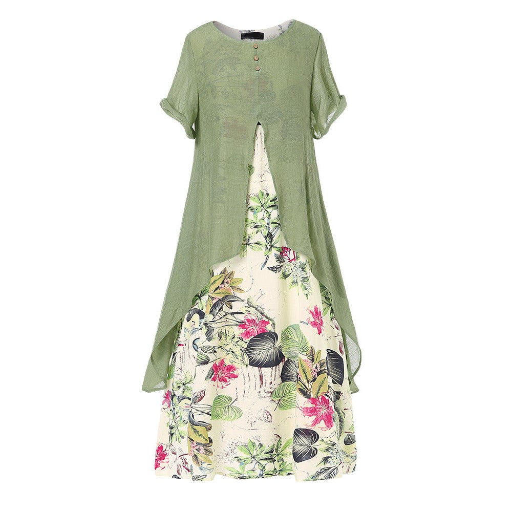 Elegant Cotton And Linen Dress