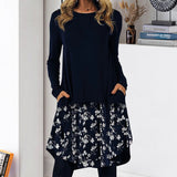 Ethnic Print Pullover Long Sleeve Dress