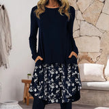 Ethnic Print Pullover Long Sleeve Dress