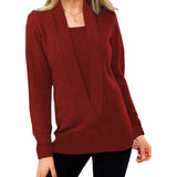 Fake Two Piece V-Neck Sweaters