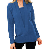 Fake Two Piece V-Neck Sweaters